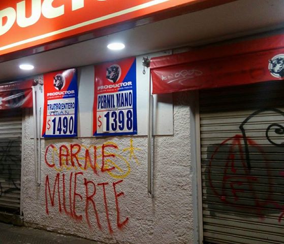 Sabotaje contra empresas que explotan animales en Santiago de Chile.