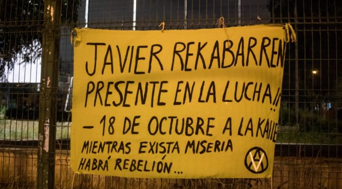 Barricadas previo a octubre y en memoria del compañero Javier Recabarren EN SANTIAGO DE CHILE.